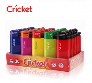 Bật lửa nhập khẩu, bật lửa đá mài, bật lửa quảng cáo dùng một lần Cricket Grasshopper của Thụy Điển Elegant