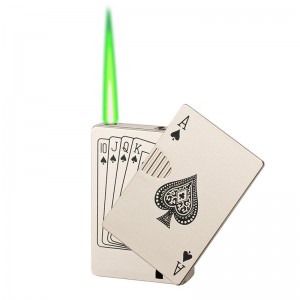 Творческа личност, нова и уникална метална запалка за покер инспекция на валута, надуваема ветроустойчива запалка