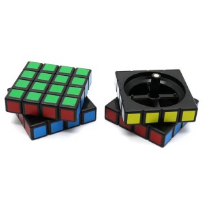 Wholesale funmed Grinder Premium High Quality Smoke Shop Accessories 4 Piece Metal Square Rubik's Cube Weed Crucher