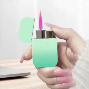 Netizen High Beauty Pink Flame Inflable Lighter Windproof Metal Gradient INS Boyfriend Gift Creativity