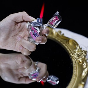 Cupid inflatable lighter high-value creative personality pink flame windproof lighter