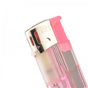 Transparent electronic open flame lighter disposable lighter