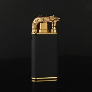 HB872 Double Fire Crocodile Lighter Inflatable Windproof Direct Charge Lighter Metal Creative Personalized New and Unique popular Style