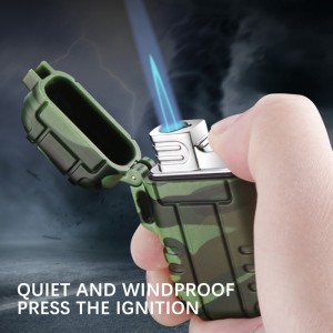Deppon Outdoor Camping Windproof Direct Blue Flame Lighter Sealed Waterproof Sigare Lighter Wholesale Cross grins Exclusive Supply