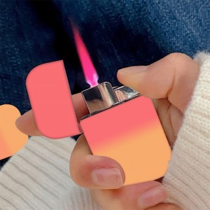 Accenditore gonfiabile Pink Flame all'ingrosso Accenditore antivento Metal Gradient INS Style
