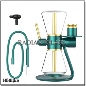 ຂາຍຍົກ SANDGLAS Gravity Hookah Hourglass Swivel Hookah Set – Gravity Hookah Complete Set, 360-degree Rotating Transparent Glass