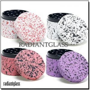 Wholesale 63MM 4-Layer Aluminium Alloy Silicone Spot Pattern Smoke Herb Grinder