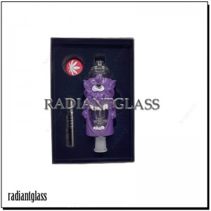 Bag-ong Nectar Collector Resin Glass Pipe Glow In The Dark Cartoon Smoke Glass Smoking Set Titanium Nail