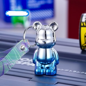Creative personality key chain windproof lighter color cartoon bear pattern inflatable lighter