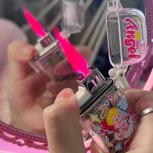 Cupid Inflatable Lighter na may High Beauty Value, Creative Personality, Pink Flame, Windproof Net, Red Wine Bar, Usong Regalo sa Boyfriend