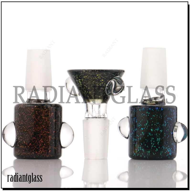 Glass 14mm Dichroic Conical Barrel Bowls 14mm