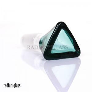 کاسه مثلث قلیان یشم سبز اردکی آبی 14mm/18mm برای لوله آب شیشه ای یا حباب بونگ
