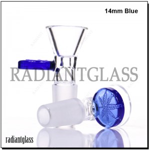 Glasbakstuk met gekleurde munthandvatsel met onkruid gedruk – 14mm 18mm- Keuse van kleure