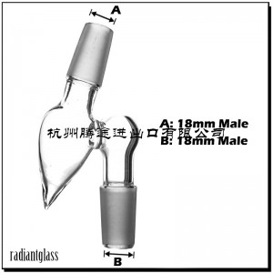 Adapter od borosilikatnog stakla, spoj muški 14MM DO 19MM ženski muški 19MM DO 19MM ženski