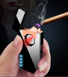 Nový kreatívny infračervený indukčný vetruodolný dvojitý oblúkový zapaľovač USB nabíjací zapaľovač cigariet veľkoobchodný výrobca