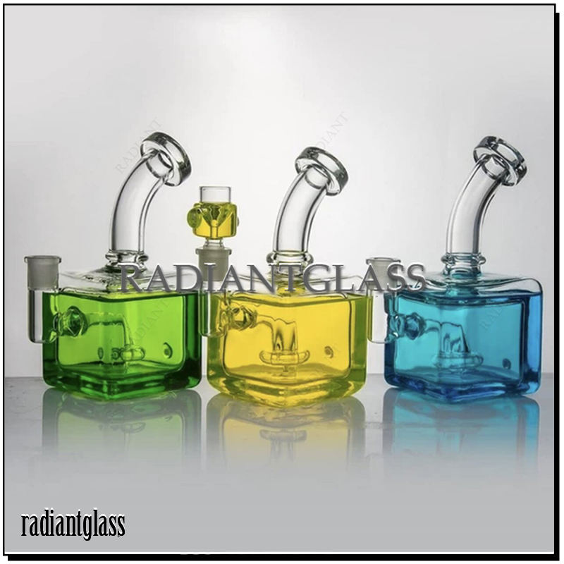 Bilind Borosilicate Glass Cube Handicraft Oil Dagirtina Glycerin Fumed Creative Bong