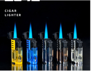 Lighter Outdoor Fire Bærbar Udenrigshandel Blue Flame Cigar Oppustelig Lighter Engros
