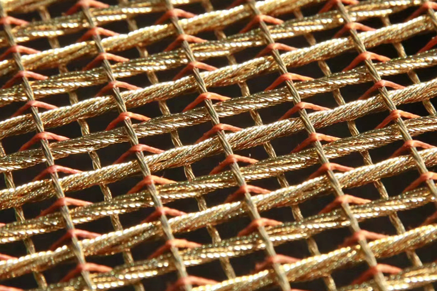 SW-RE-Double-layer straight warp dan fabrik tali keluli weft lurus dengan teras