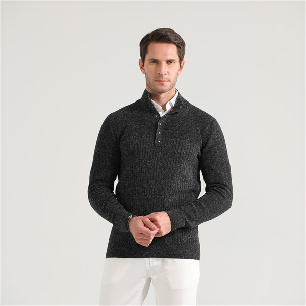 Bagong fashion knit sweater na may button collar