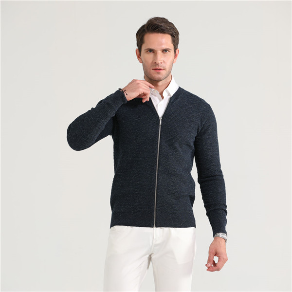 Nagbibigay ang tagagawa ng custom na men's shrug knit sweater zip cardigan