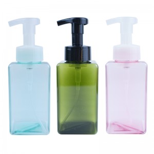 RB-P-0349 Confezione vuota da 450 ml Flacone per shampoo in plastica PETG quadrata