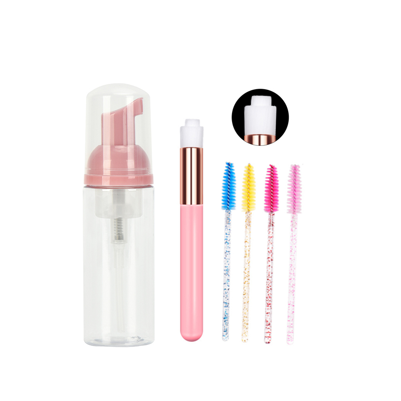 RB-P-0308H frosted plastic bottle with pink foam pump