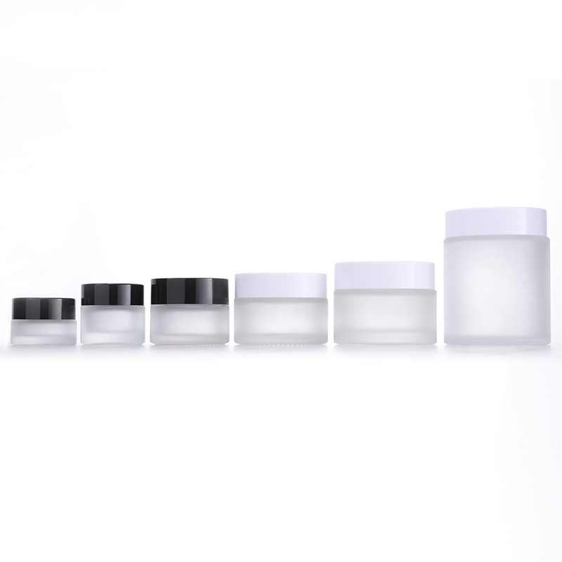 RB-R-00222 10g 20g 30g 50g 100g Custom Clear Frosted Cosmetic Glass Cream Jar Continers with Lids