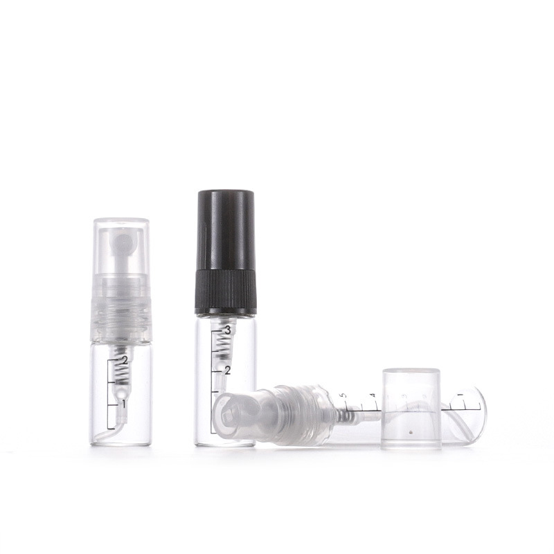 RB-T-0058 kosmeetikapakend tühi 10ml 5ml 3ml 2ml mini läbipaistvast klaasist spreipudel parfüümi jaoks koos mõõteskaalaga