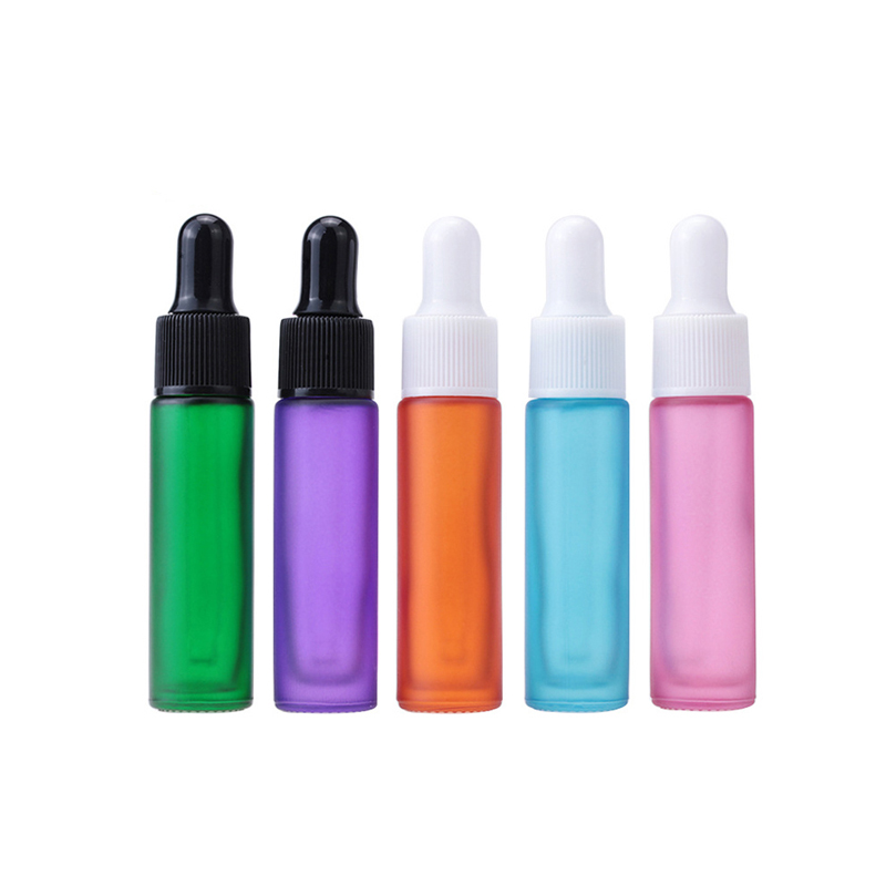 RB-R-00183 kemasan perawatan kulit botol parfum kosong 10ml botol penetes kaca amber merah muda hijau biru oranye