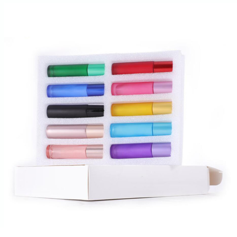 RB-R-00191 aroma package 10pcs refillable arab 10ml roll on perfume bottles with paper box