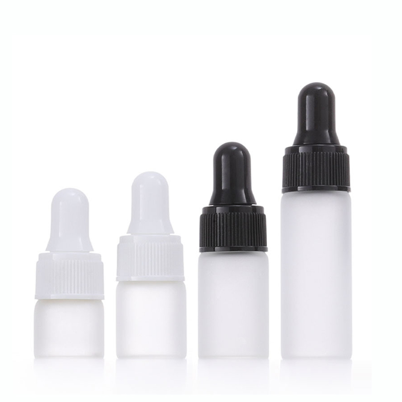 RB-T-0047 mini vials clear frosted test glass dropper bottle for essential oil and serum