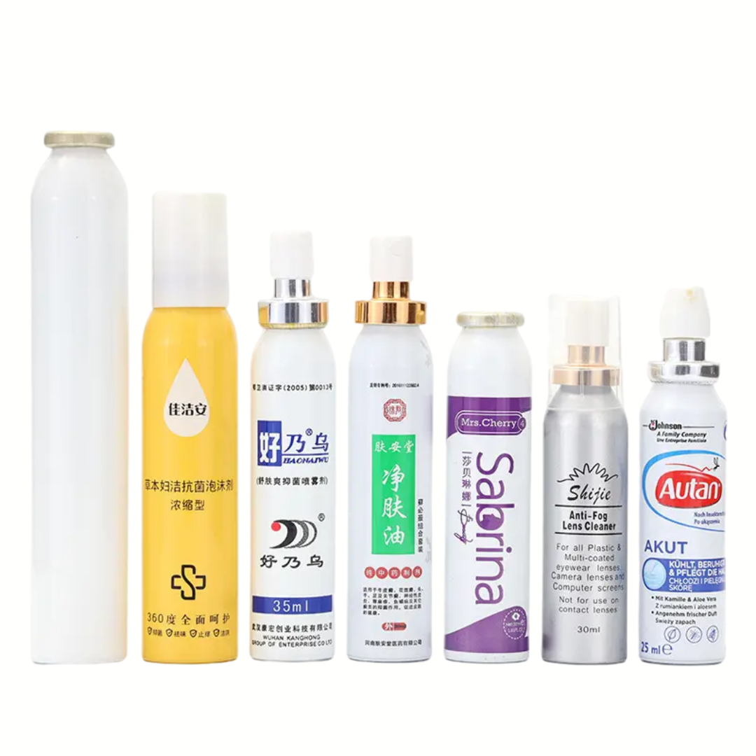 RB-M-0009A OEM ODM aluminiumburk oral sprayer erosol spray hår mousse sprayflaska