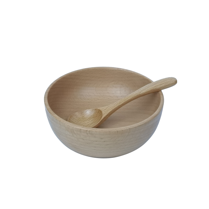 RB-B-00313 kitchen serving noodle rice bowl handmade biodegradable beech wood salad bowl