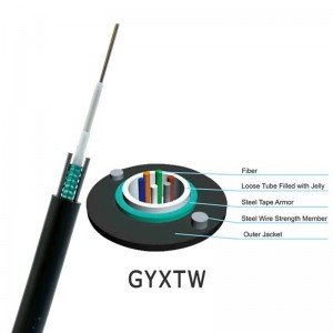 Cablu fibră optică GYXTW 2F-24F pentru exterior