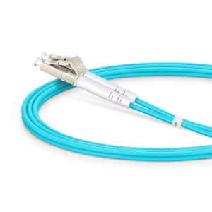 LC/UPC до LC/UPC дуплекс OM3/OM4 Мултимоден внатрешен оклопен ПВЦ (OFNR) 3,0мм кабел за лепенка со оптички влакна