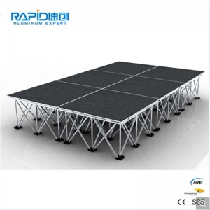Scaffolding Pipe Coupler - Aluminum Moving Decoration Folding Portable Platform Event Mobile Wedding Stage – Rapid