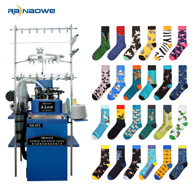 Full Automatic Socks ຄວາມອາດສາມາດສູງເຄື່ອງຈັກ Sock Knitting Machine ສໍາລັບຖົງຕີນກິລາຮູບພາບທີ່ໂດດເດັ່ນ