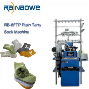 Máquina de tejer calcetines lisos y de rizo de alta velocidad RB-6FTP completamente computarizada
