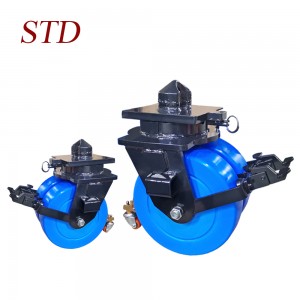 Super Heavy Duty Container Caster Wheels PU 6/8/10/12 inch Dual Wheels Swivel Caster yokhala ndi Brake for Shipping Container