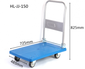 200/400KGS High Load Capacity Foldable Trolley 90 * 60 / 75 * 50 Dub Thiab Xiav Handcart Warehouse Trolley