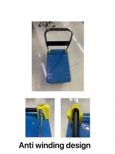 200/400KGS High Load Capacity Foldable trolley 90*60/ 75*50 Black and Blue Handcart Warehouse trolley