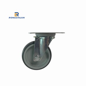 Բարձր որակի 4 դյույմ TPR քայլք PP Core ինտեգրալ առանցքակալով Caster Wheel Եվրոպական ոճի պտտվող արգելակով