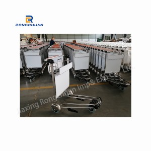 3 Wheel Airport Trolley Hand Cart With Brake Nature Rubber Wheel