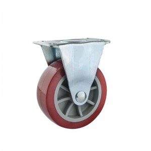 1.5" 2" 2.5" 3" 4"PVC/PU Wheel Swivel Ụdị Red Side Grey Caster Light Ọrụ Caster