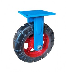 G3-reeks 6/8/10/12 duim Swart Standaard industriële rubber 1000 kg vragkapasiteit Vaste rolwiele