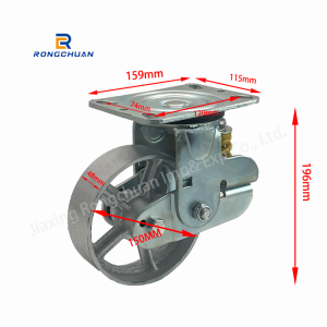 Rueda giratoria de alta carga para servicio pesado, rueda sólida de hierro giratorio de 6 pulgadas y 150mm con placa superior
