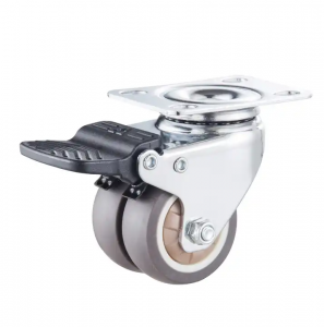 Hot ire N'ogbe Low Noise TPR flat base double wheel furniture caster wheel