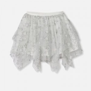 Skirts & Shorts  Ins hot selling Silver sequins embroidered black pleated tulle mesh girls skirts