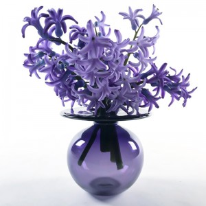 QRF საუკეთესო გაყიდვების უნიკალური დიზაინის ფერადი ყვავილების შუშის ვაზა