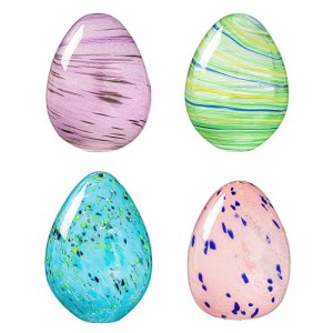 QRF Wholesales Unique Easter Eggs Blown Colorful Glass Decoration